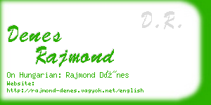 denes rajmond business card